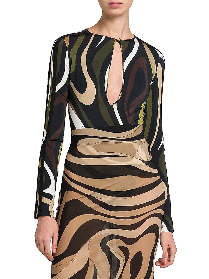 Cut-Out Jersey Bodysuit