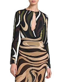 Cut-Out Jersey Bodysuit