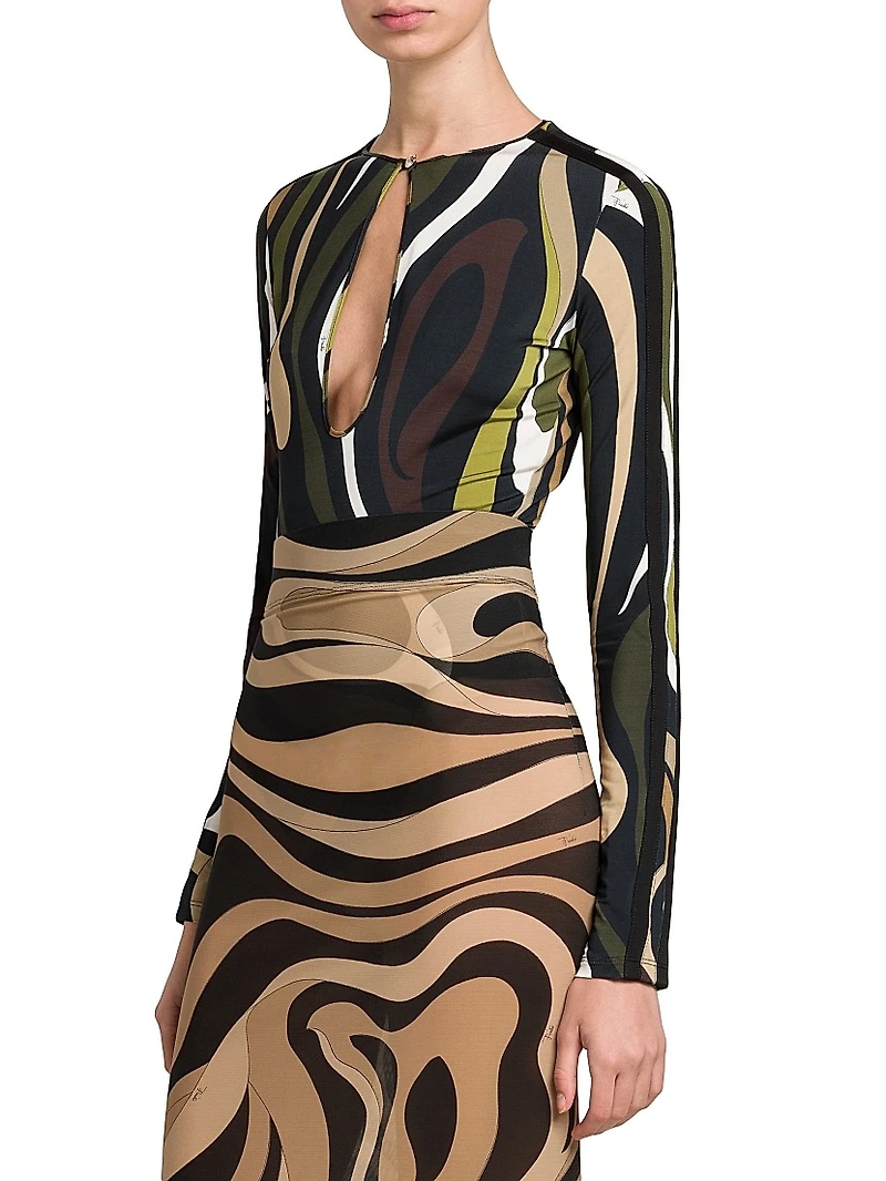 Cut-Out Jersey Bodysuit