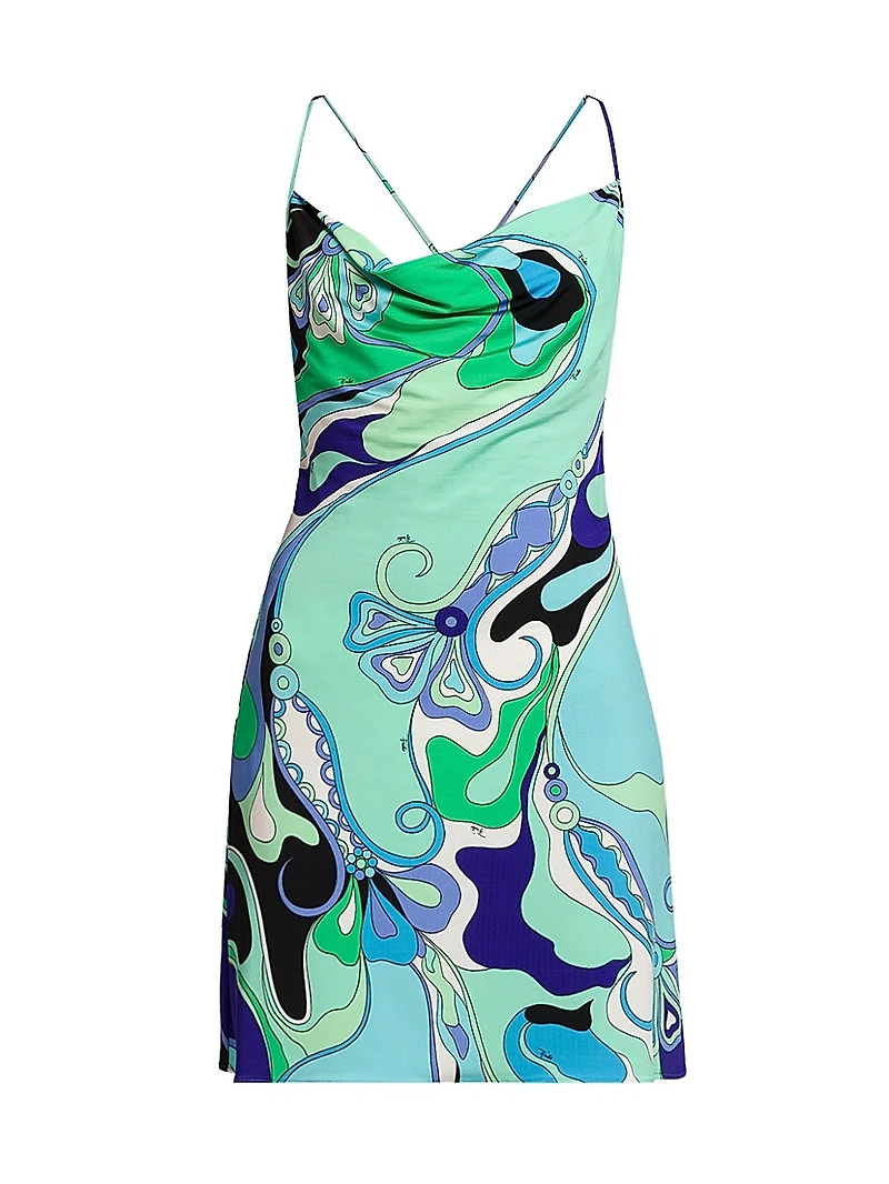 Abstract-Print A-Line Minidress