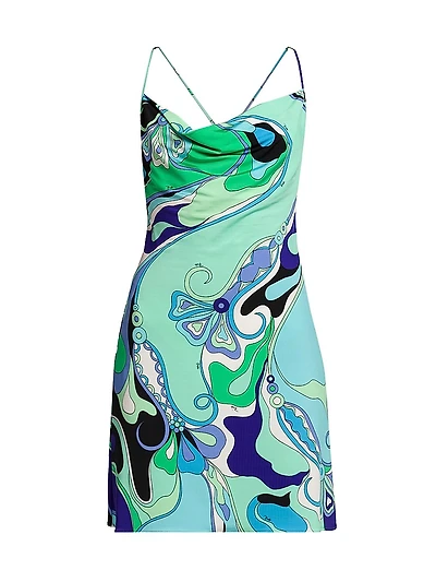 Abstract-Print A-Line Minidress