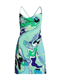 Abstract-Print A-Line Minidress