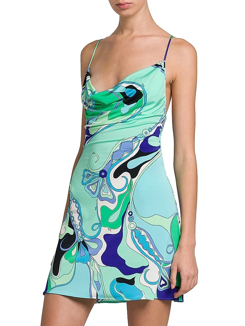Abstract-Print A-Line Minidress