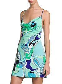 Abstract-Print A-Line Minidress