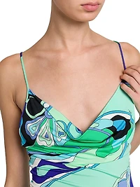 Abstract-Print A-Line Minidress