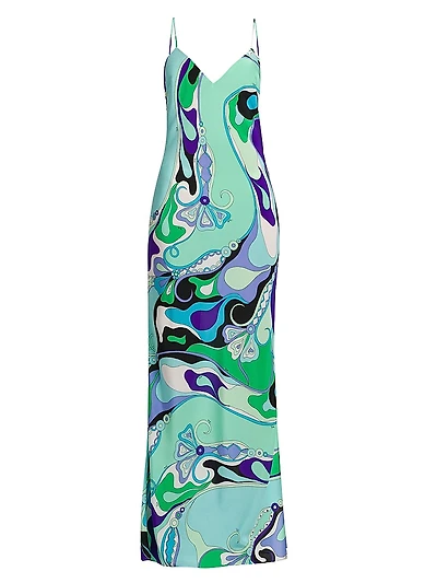 Floral-Print Column Maxi Dress