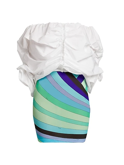 Ruched Cotton Poplin Top