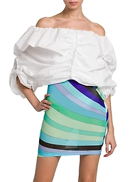 Ruched Cotton Poplin Top