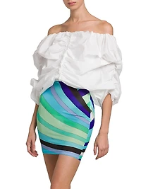 Ruched Cotton Poplin Top