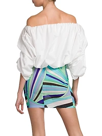 Ruched Cotton Poplin Top