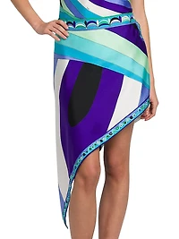 Printed Asymmetric Silk Skirt