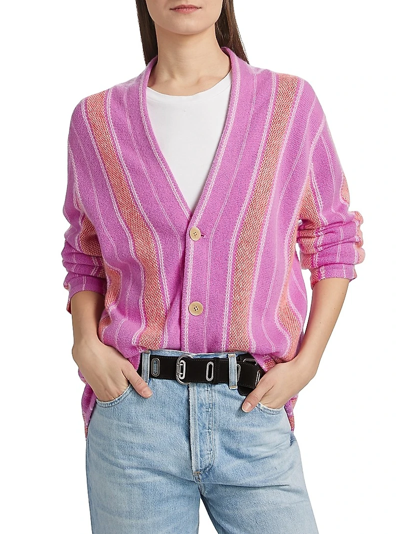 Baja Everywear Striped Cashmere Cardigan