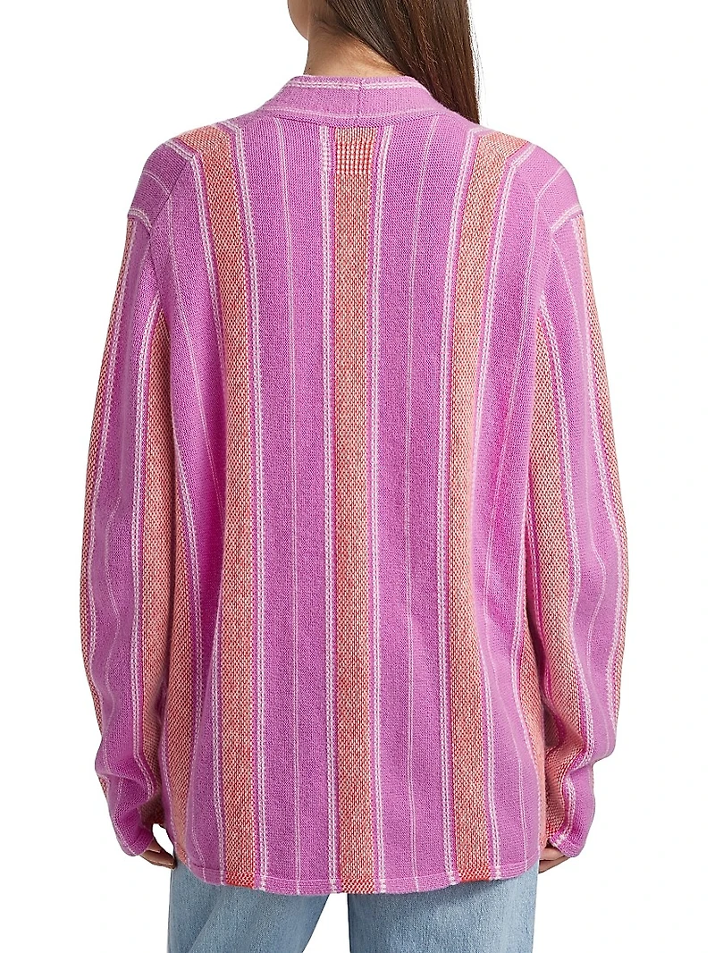 Baja Everywear Striped Cashmere Cardigan