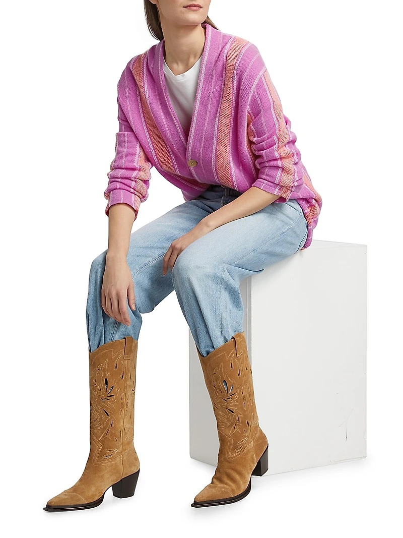 Baja Everywear Striped Cashmere Cardigan