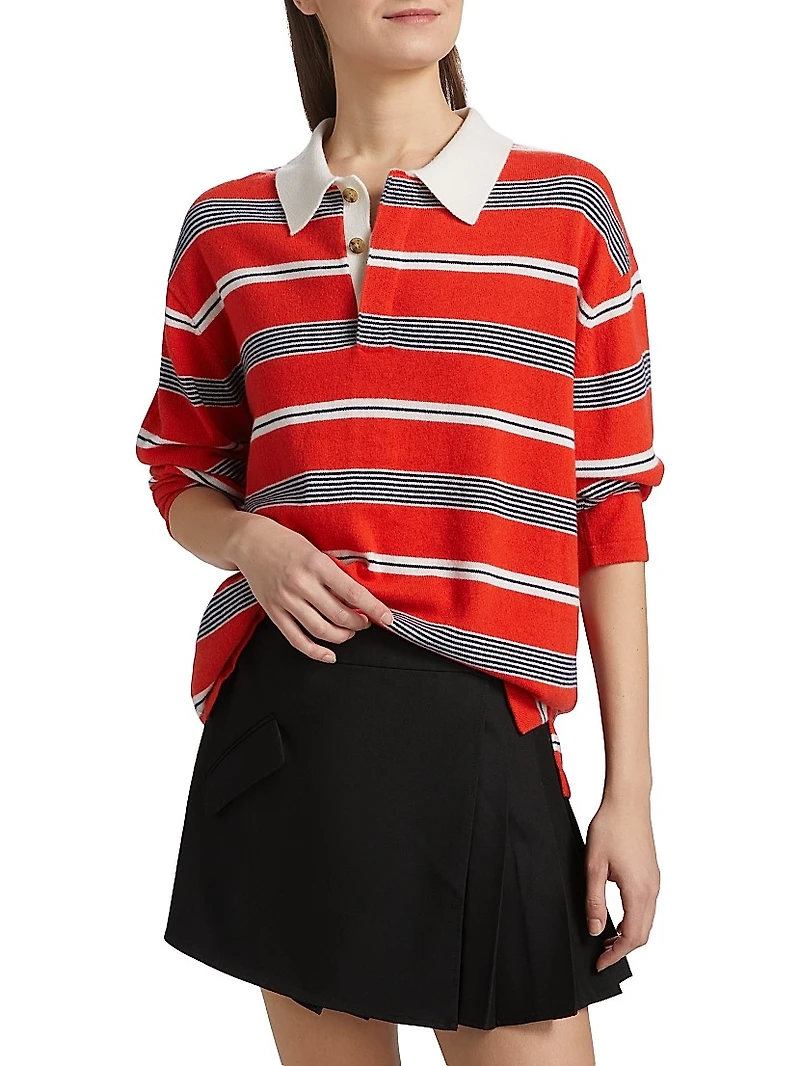 Striped Rugby Collared Shirt