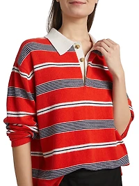 Striped Rugby Collared Shirt