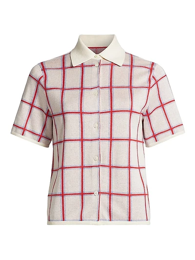 Picnic Plaid Silk-Blend Button-Front Shirt