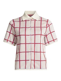 Picnic Plaid Silk-Blend Button-Front Shirt