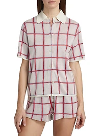 Picnic Plaid Silk-Blend Button-Front Shirt