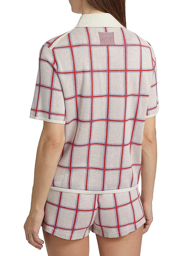 Picnic Plaid Silk-Blend Button-Front Shirt