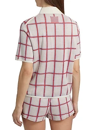 Picnic Plaid Silk-Blend Button-Front Shirt