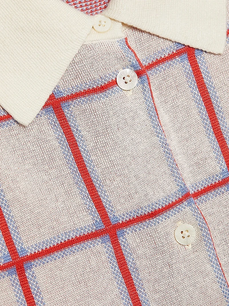 Picnic Plaid Silk-Blend Button-Front Shirt