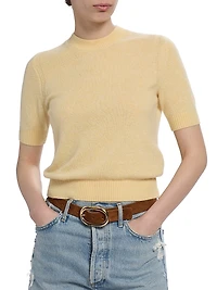 Sweater Tee Cashmere Crewneck Short-Sleeve Top