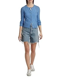 Jane Pointelle Cashmere Button-Front Cardigan