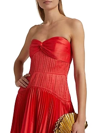 Catrina Pleated Strapless Minidress