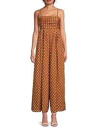 Ottie Polka Dot Cotton Jumpsuit