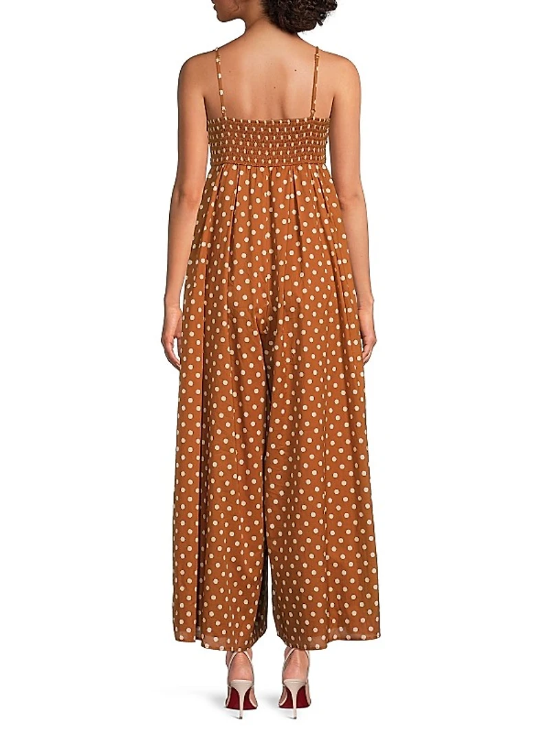 Ottie Polka Dot Cotton Jumpsuit