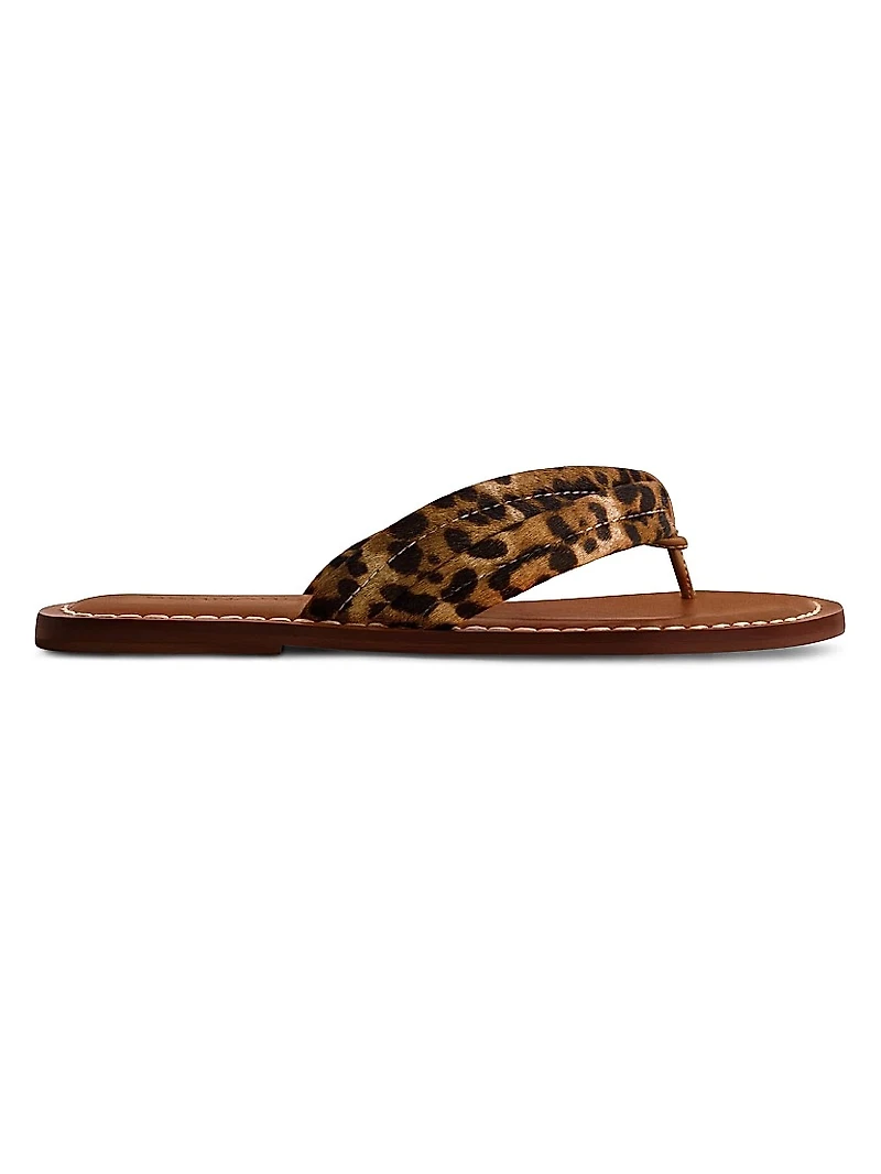 Miami Haircalf Thong Sandals