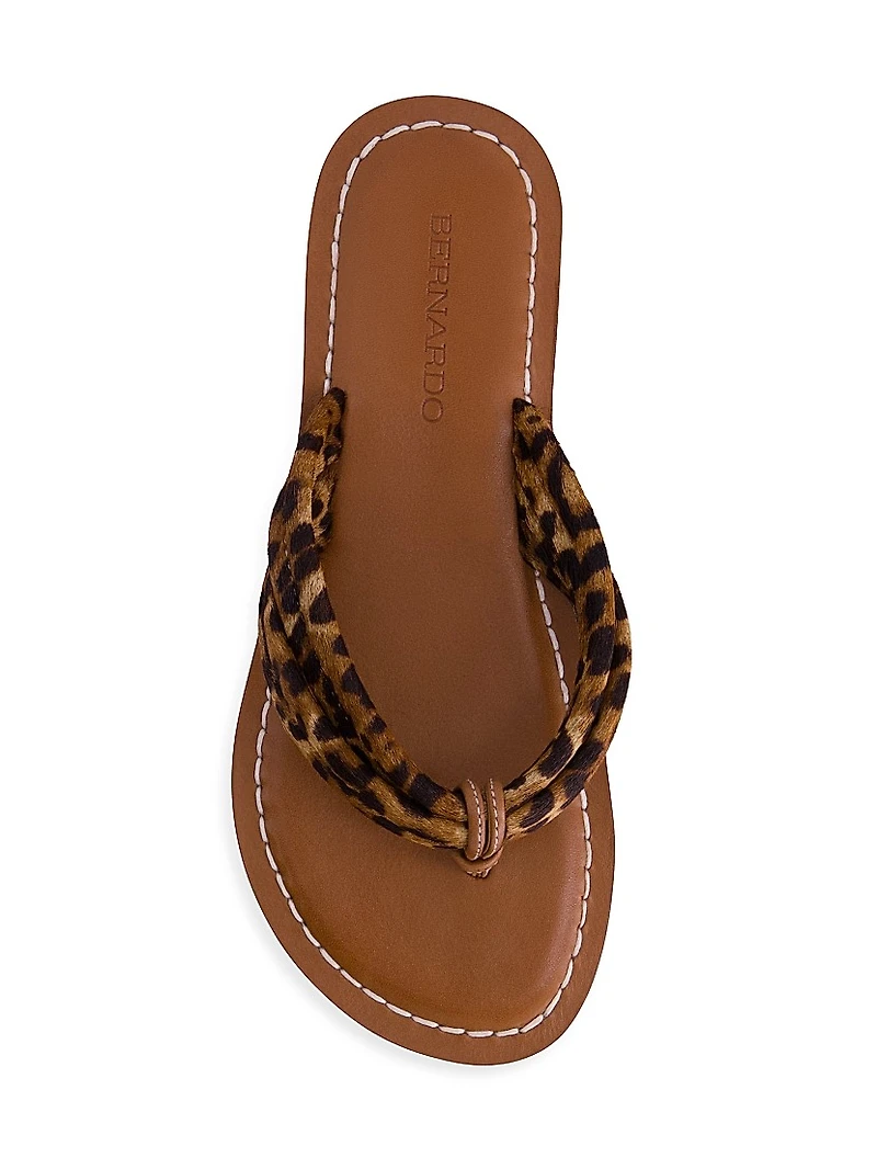 Miami Haircalf Thong Sandals