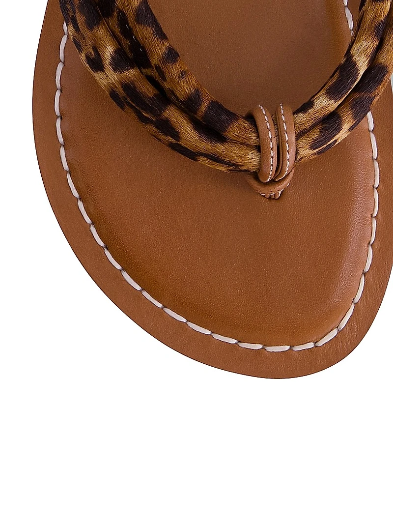 Miami Haircalf Thong Sandals