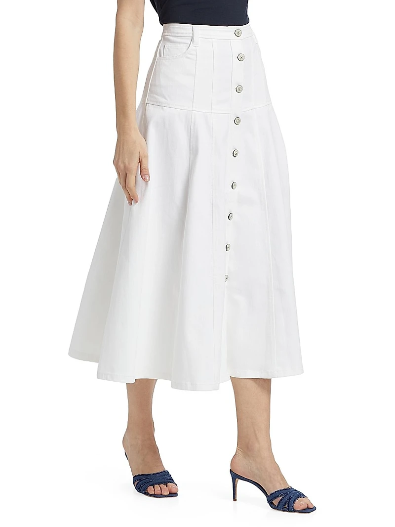 Veena Denim Midi-Skirt