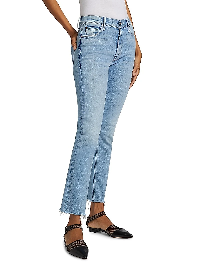Dazzler Mid-Rise Ankle-Fray Jeans