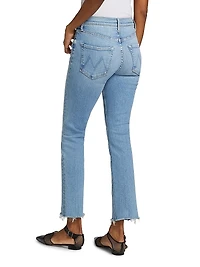 Dazzler Mid-Rise Ankle-Fray Jeans
