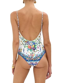 Tiles Darls Wired V-Neck One-Piece Swimsuit