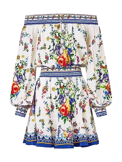 Tiles Darls Off-The-Shoulder Minidress