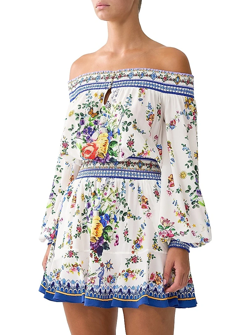 Tiles Darls Off-The-Shoulder Minidress