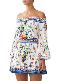 Tiles Darls Off-The-Shoulder Minidress