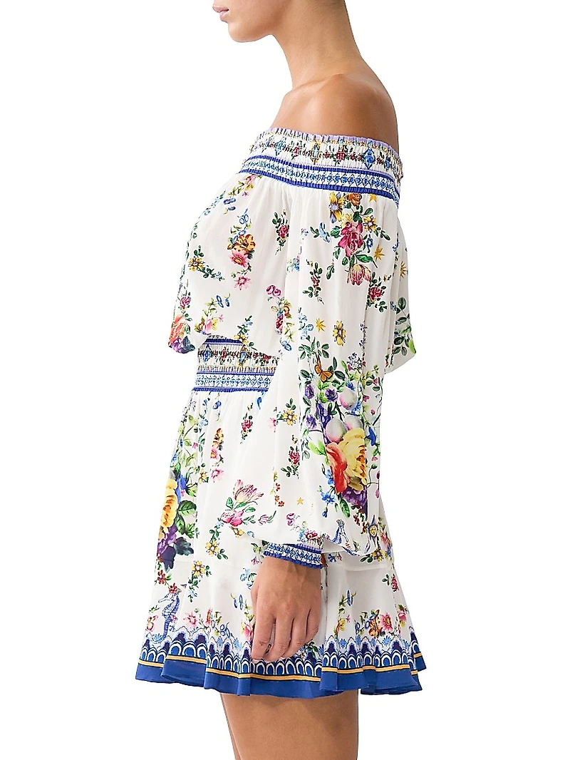 Tiles Darls Off-The-Shoulder Minidress