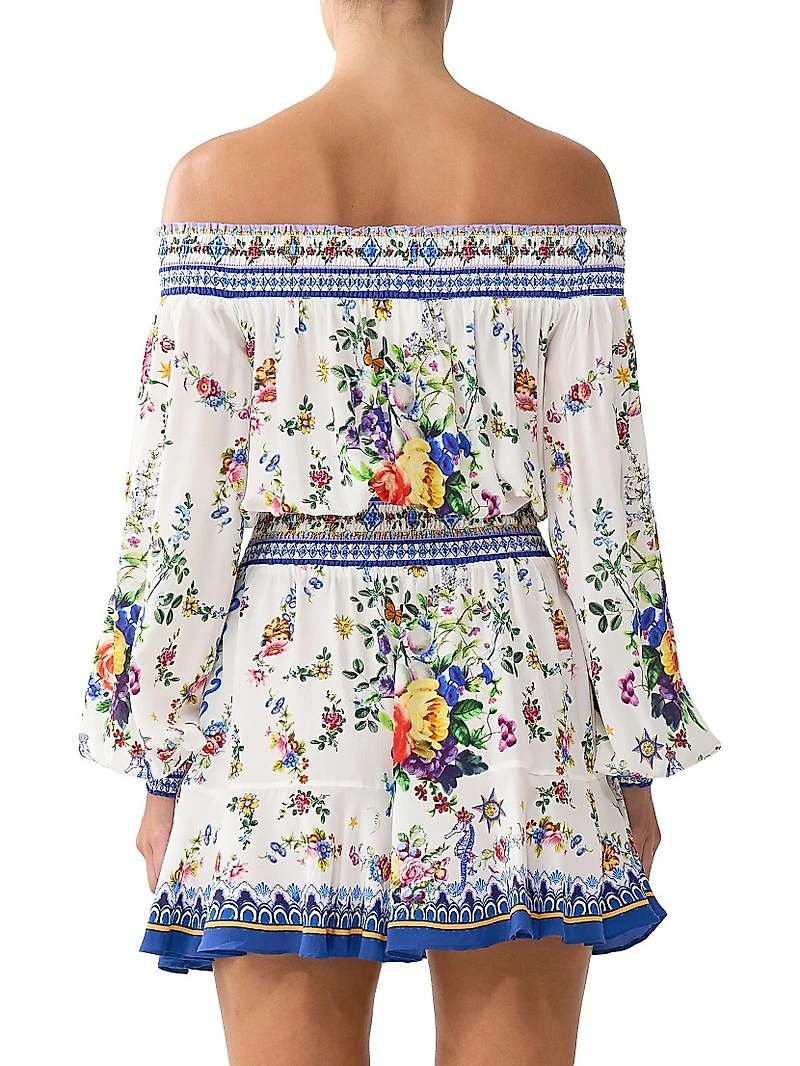 Tiles Darls Off-The-Shoulder Minidress