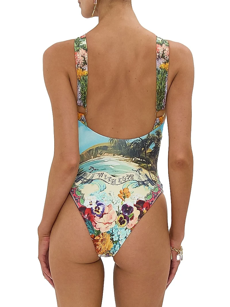 Bathing Bombshell Highneck One-Piece Swimsuit