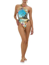 Bathing Bombshell Highneck One-Piece Swimsuit