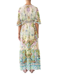 Just Coasting Ruffle-Hem Maxi Dress