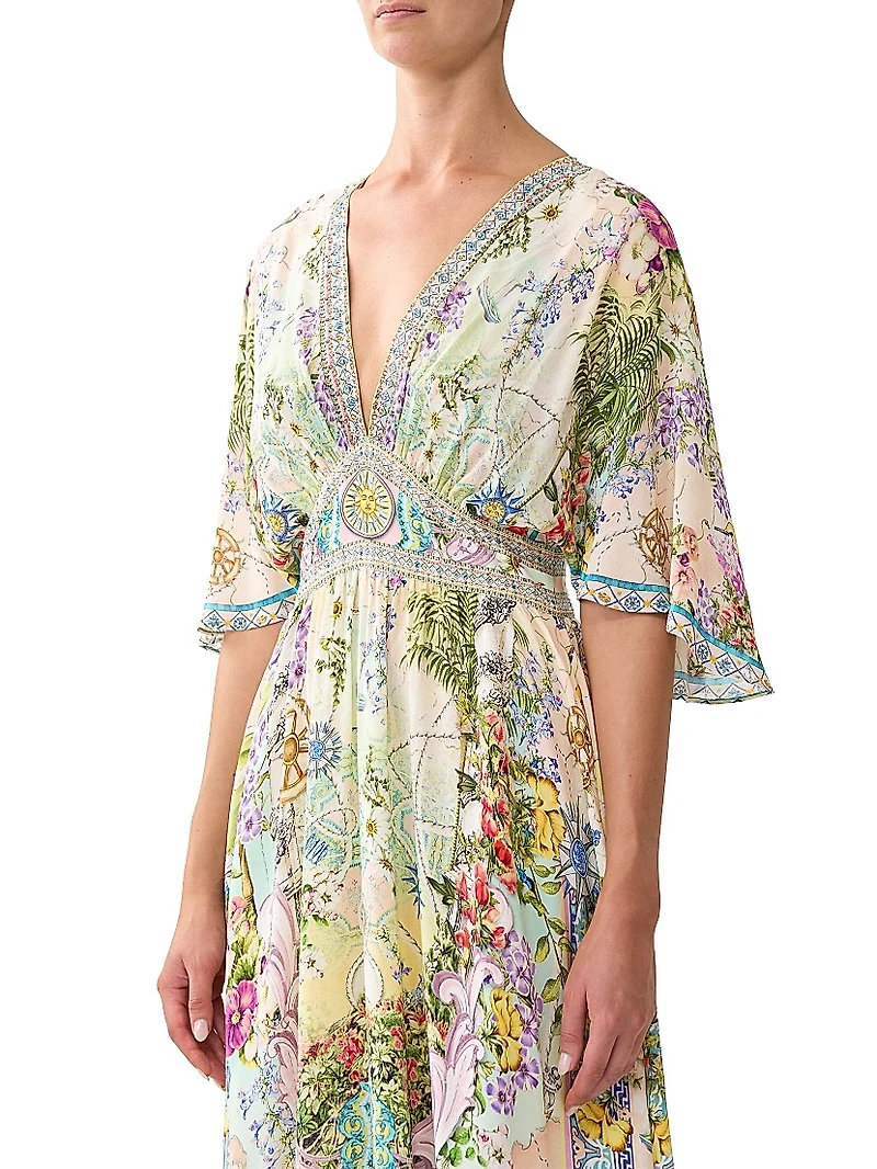 Just Coasting Ruffle-Hem Maxi Dress