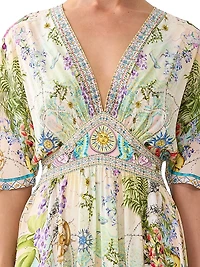 Just Coasting Ruffle-Hem Maxi Dress