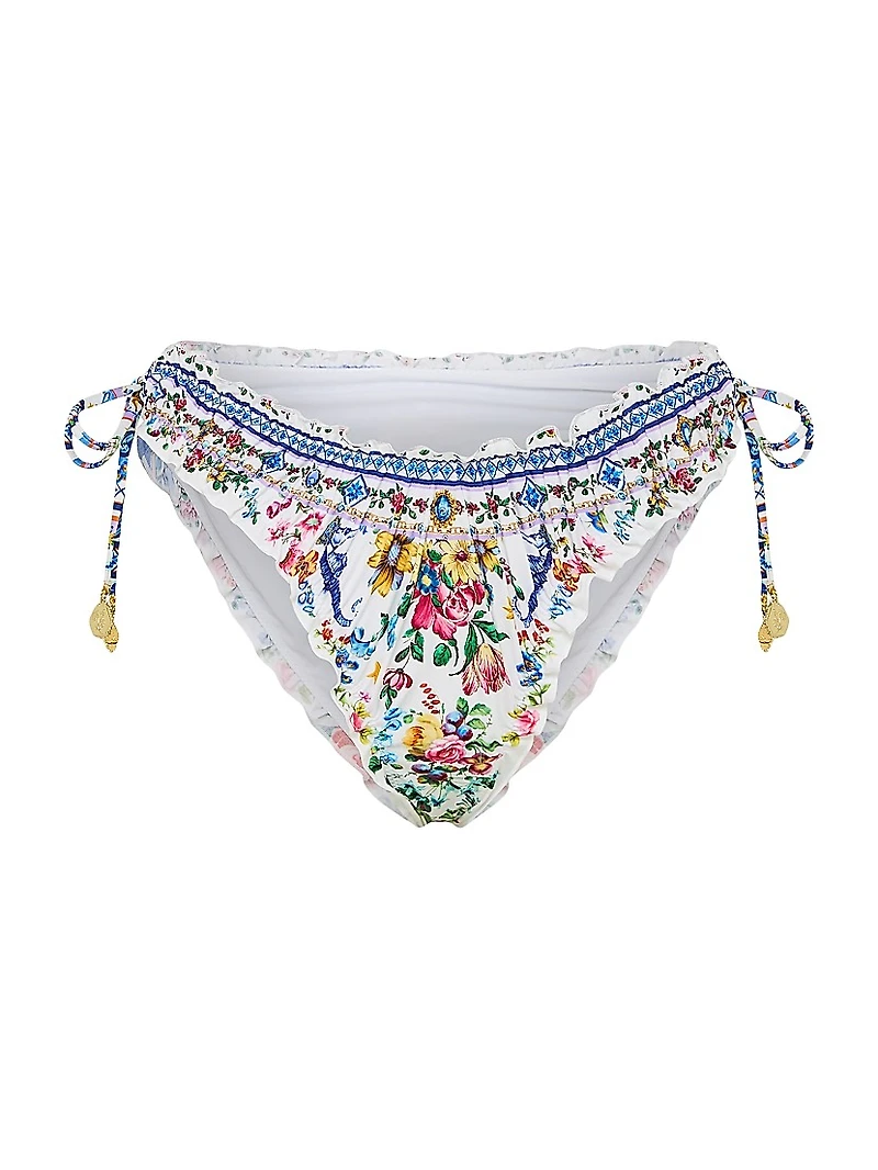 Tiles Darls Ruched Side-Tie Bikini Bottom