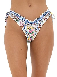 Tiles Darls Ruched Side-Tie Bikini Bottom
